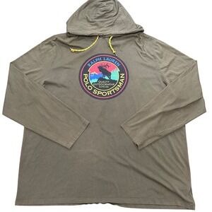 Polo Country Ralph Lauren Hoodie Mens XXL Green Polo Sportsman Graphic Long